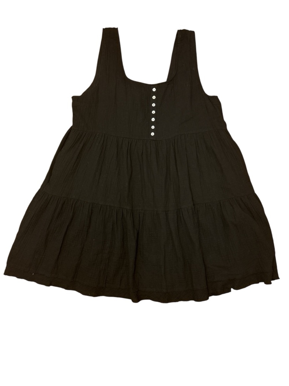 entro Black Tiered Button-Front Sundress